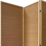 71" Brown Folding Three Panel Screen Room Divider