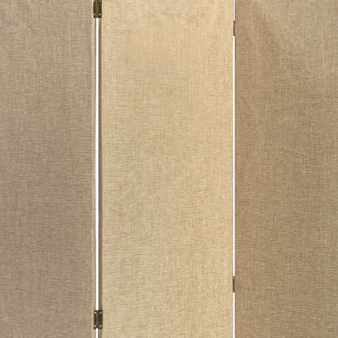71" Beige Folding Three Panel Screen Room Divider