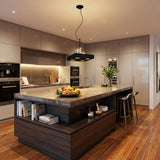 14 X 14 X 59 Black Stainless Steel Pendant Lamp