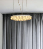 29 X 29 X 7 White Glass Metal Pendant Lamp