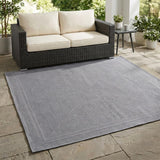 5' Light Gray Square Indoor Outdoor Area Rug
