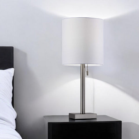 Brushed Steel Metal Table Lamp