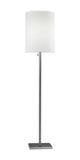 61" Silver Metal Floor Lamp With Fabric Shade