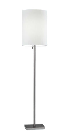 61" Silver Metal Floor Lamp With Fabric Shade