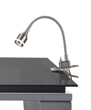 15" Black Metal Adjustable Clip On LED Table Lamp