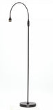 56" Black LED Arched Floor Lamp With Black Drum