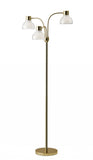 69" Gold Three Light Tree Floor Lamp With Clear Plastic Bowl Shade