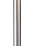 61" Silver Two Light Floor Lamp With White Fabric Drum Shade