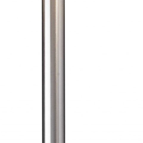 61" Silver Two Light Floor Lamp With White Fabric Drum Shade