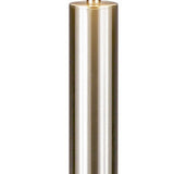 58" Silver Floor Lamp With White Fabric Drum Shade