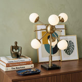 23" Black Metal Six Light Standard Table Lamp