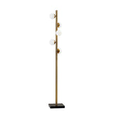 Brass Metal LED With White Glass Shade