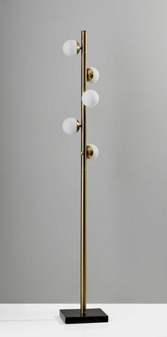 Brass Metal LED With White Glass Shade