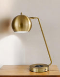 21" Gold Metal Desk Table Lamp With Gold Shade