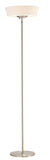 71" Brushed Led Torchiere Floor Lamp With White Empire Shade