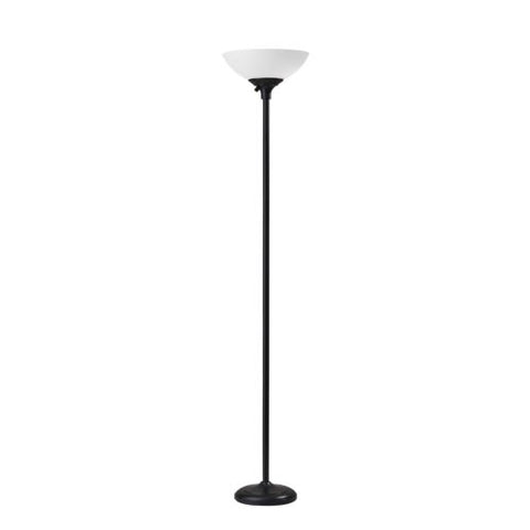 71" Black And White With White Plastic Shade