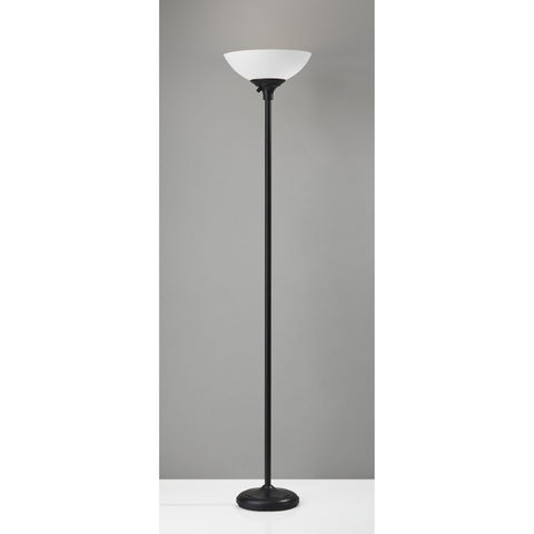 71" Black And White With White Plastic Shade