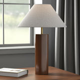 Canopy Walnut Wood Block Table Lamp