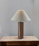 Canopy Walnut Wood Block Table Lamp