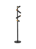 72" Black LED Tree Floor Lamp With Four Black Metal Cylinder Shades