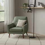 64" Black Task Floor Lamp With Black Glass Bowl Shade