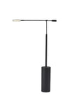 64" Black Metal LED Light Changing Swing Arm Floor Lamp