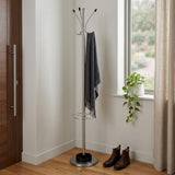13" X 68" Brushed Steel Brushed Steel Stand  Coat Rack