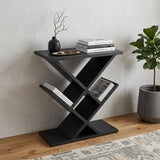 19" Black Solid Wood Pedestal Console Table