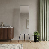 57" Black Metal Freestanding Framed Standing Mirror