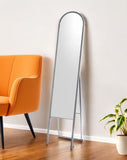 64" Silver Arch Metal Framed Freestanding Mirror