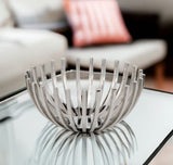 14" Silver Stainless Steel Decorative Bowl