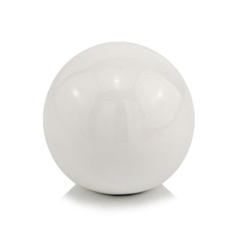 4" White Aluminum Decorative Orb Tabletop Sculpture