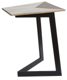 28" Black And Brown Solid Wood End Table