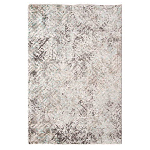 4' X 6' Ivory Black And Gray Abstract Handmade Area Rug