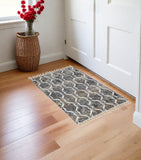3' X 5' Gray Trellis Area Rug