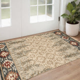 3' X 5' Beige Gray And Rust Southwestern Area Rug