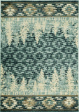 3' X 5' Slate Blue And Ivory Southwestern Area Rug