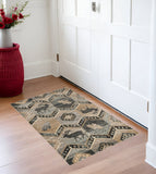 3' X 5' Charcoal Gray And Tan Woodland Lodge Area Rug