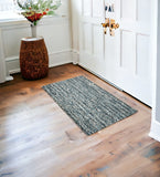 3' X 5' Ivory Blue And Gray Wool Striped Hand Woven Area Rug