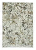 7' X 10' Gold and Ivory Abstract Area Rug