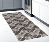8' Gray Geometric Runner Rug
