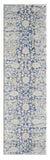 7' Gold And Gray Floral Runner Rug