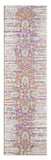 7' Ivory Pink And Orange Floral Runner Rug