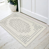 2' X 4' Gray And Ivory Wool Geometric Hand Tufted Area Rug