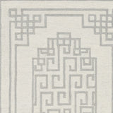 3' X 5' Gray And Ivory Wool Geometric Hand Tufted Area Rug