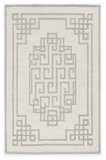 5' X 7' Ivory And Gray Wool Geometric Hand Tufted Area Rug