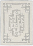 5' X 7' Ivory And Gray Wool Geometric Hand Tufted Area Rug