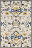5' X 8' Ivory Abstract Indoor Outdoor Area Rug
