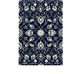 2' X 3' Navy Blue Floral Indoor Outdoor Area Rug
