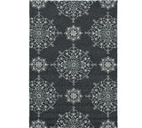 3' X 5' Charcoal Ivory And Gray Medallion Hand Tufted Area Rug